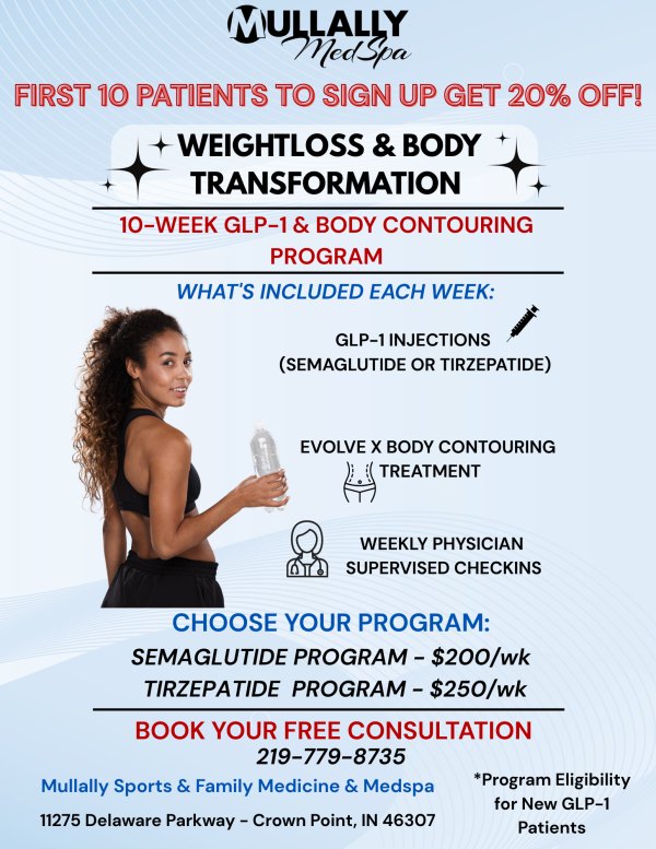 Weight Loss and Body Transformation at Mullally MedSpa in Crown Point, IN